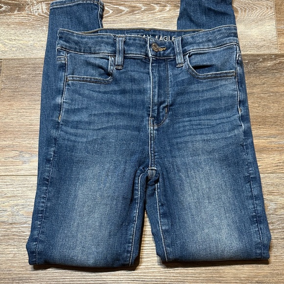 American Eagle Outfitters Denim - American Eagle Outfitters Blue Denim Jeans super high rise jeggings